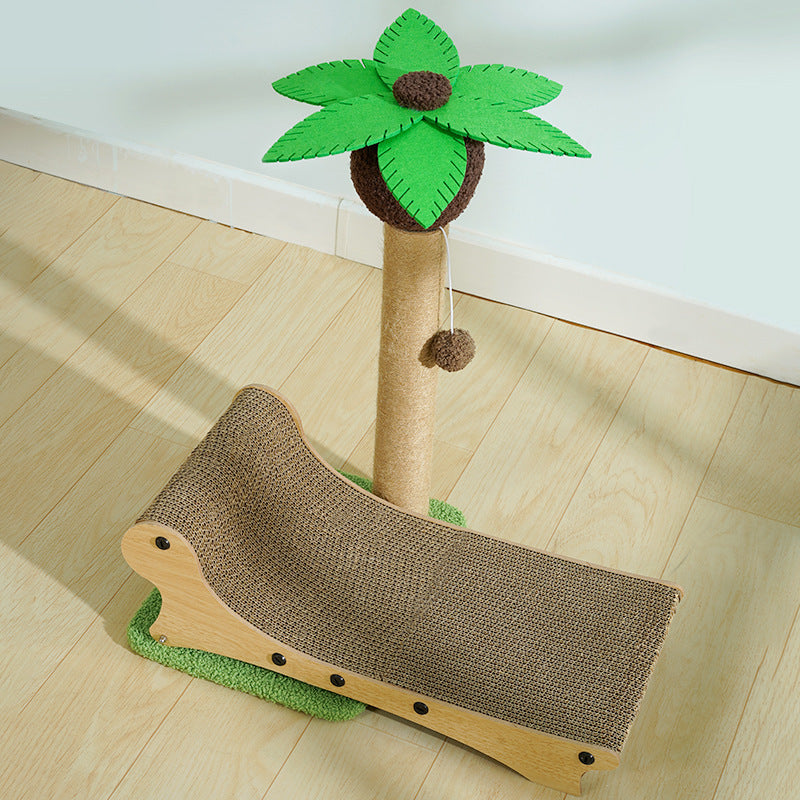 HKM-274131 Multifunctional Cat Nest Beach Chair with Scratch Board and Hemp Mat