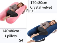 HKM-274131 U-Shaped Pregnancy Support Pillow with Removable Cotton Cover and Adjustable Fiber Filling 140x80cm