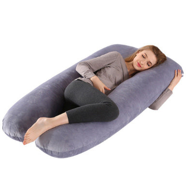 HKM-274131 U-Shaped Pregnancy Support Pillow with Removable Cotton Cover and Adjustable Fiber Filling 140x80cm