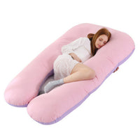 HKM-274131 U-Shaped Pregnancy Support Pillow with Removable Cotton Cover and Adjustable Fiber Filling 140x80cm