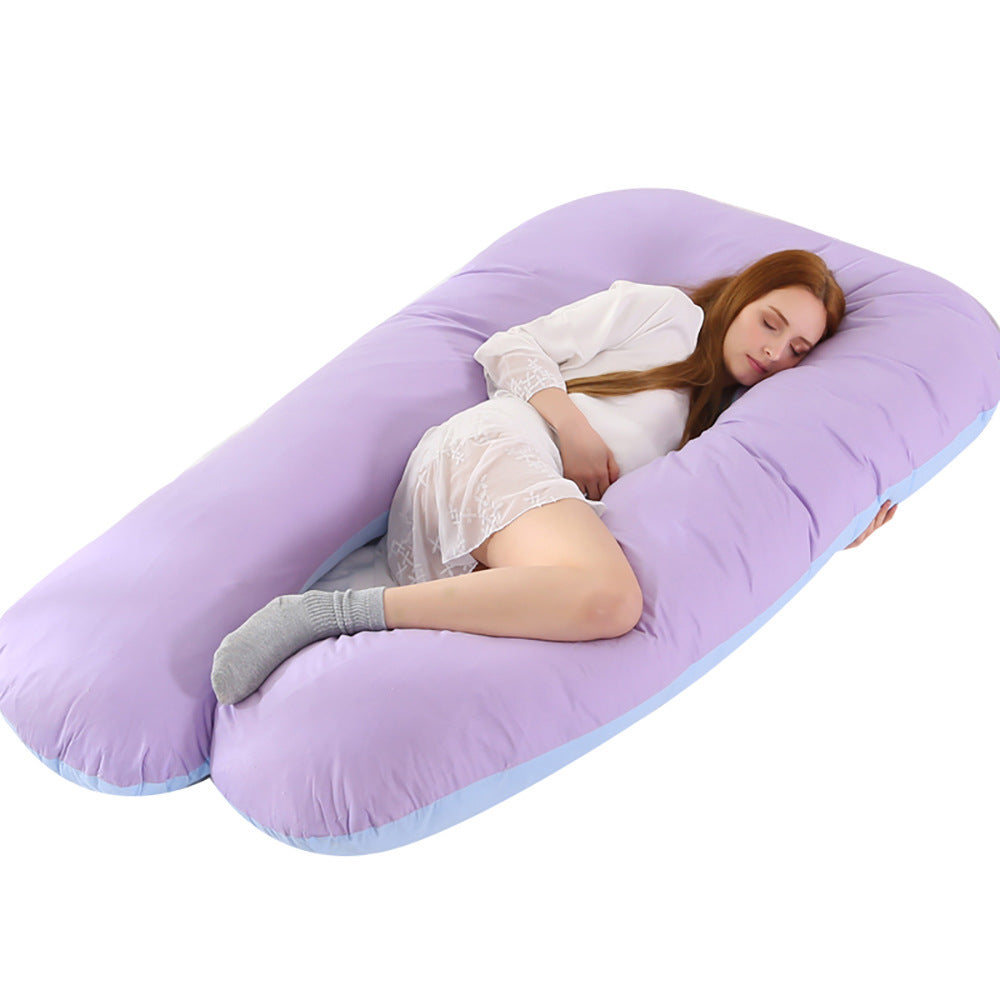 HKM-274131 U-Shaped Pregnancy Support Pillow with Removable Cotton Cover and Adjustable Fiber Filling 140x80cm