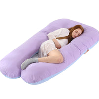 HKM-274131 U-Shaped Pregnancy Support Pillow with Removable Cotton Cover and Adjustable Fiber Filling 140x80cm