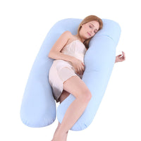 HKM-274131 U-Shaped Pregnancy Support Pillow with Removable Cotton Cover and Adjustable Fiber Filling 140x80cm