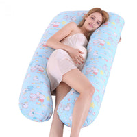 HKM-274131 U-Shaped Pregnancy Support Pillow with Removable Cotton Cover and Adjustable Fiber Filling 140x80cm