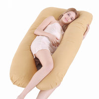 HKM-274131 U-Shaped Pregnancy Support Pillow with Removable Cotton Cover and Adjustable Fiber Filling 140x80cm