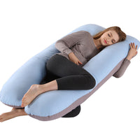HKM-274131 U-Shaped Pregnancy Support Pillow with Removable Cotton Cover and Adjustable Fiber Filling 140x80cm