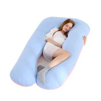 HKM-274131 U-Shaped Pregnancy Support Pillow with Removable Cotton Cover and Adjustable Fiber Filling 140x80cm