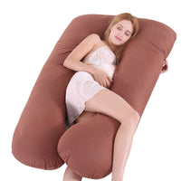 HKM-274131 U-Shaped Pregnancy Support Pillow with Removable Cotton Cover and Adjustable Fiber Filling 140x80cm
