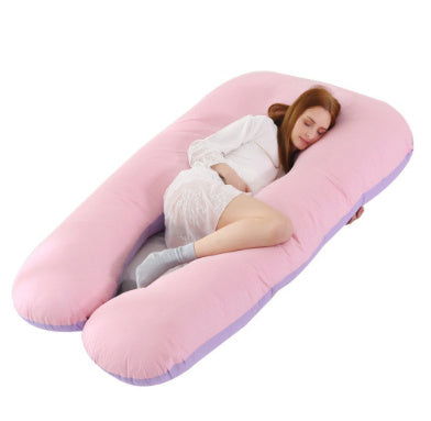 HKM-274131 U-Shaped Pregnancy Support Pillow with Removable Cotton Cover and Adjustable Fiber Filling 140x80cm