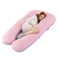 HKM-274131 U-Shaped Pregnancy Support Pillow with Removable Cotton Cover and Adjustable Fiber Filling 140x80cm