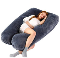 HKM-274131 U-Shaped Pregnancy Support Pillow with Removable Cotton Cover and Adjustable Fiber Filling 140x80cm