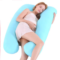 HKM-274131 U-Shaped Pregnancy Support Pillow with Removable Cotton Cover and Adjustable Fiber Filling 140x80cm