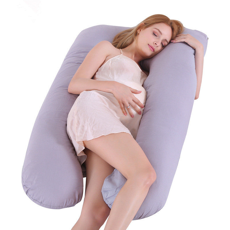 HKM-274131 U-Shaped Pregnancy Support Pillow with Removable Cotton Cover and Adjustable Fiber Filling 140x80cm
