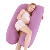 HKM-274131 U-Shaped Pregnancy Support Pillow with Removable Cotton Cover and Adjustable Fiber Filling 140x80cm