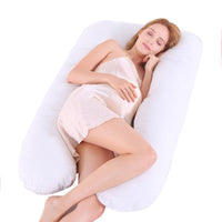 HKM-274131 U-Shaped Pregnancy Support Pillow with Removable Cotton Cover and Adjustable Fiber Filling 140x80cm