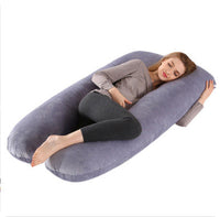 HKM-274131 U-Shaped Pregnancy Support Pillow with Removable Cotton Cover and Adjustable Fiber Filling 140x80cm