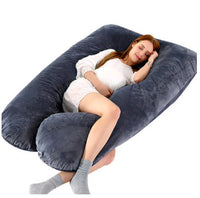 HKM-274131 U-Shaped Pregnancy Support Pillow with Removable Cotton Cover and Adjustable Fiber Filling 140x80cm