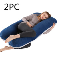 HKM-274131 U-Shaped Pregnancy Support Pillow with Removable Cotton Cover and Adjustable Fiber Filling 140x80cm