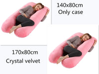 HKM-274131 U-Shaped Pregnancy Support Pillow with Removable Cotton Cover and Adjustable Fiber Filling 140x80cm