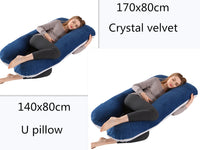HKM-274131 U-Shaped Pregnancy Support Pillow with Removable Cotton Cover and Adjustable Fiber Filling 140x80cm