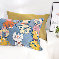 HKM-274259 Large Pure Cotton Pillowcase - Modern Simplicity Design, 48cm x 74cm, Blue Color