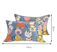 HKM-274259 Large Pure Cotton Pillowcase - Modern Simplicity Design, 48cm x 74cm, Blue Color