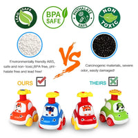 HKM-274259 Set of 8 Inertial Cartoon Cars for Kids - Friction Toy Vehicles with Forest Animal Design