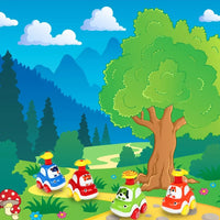 HKM-274259 Set of 8 Inertial Cartoon Cars for Kids - Friction Toy Vehicles with Forest Animal Design