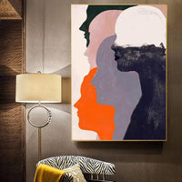 HKM-274387 Handmade Oil Painting Canvas Wall Art - Modern Abstract Human Portrait for Home Decor
