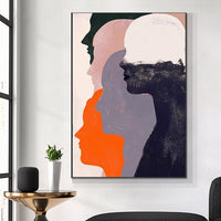 HKM-274387 Handmade Oil Painting Canvas Wall Art - Modern Abstract Human Portrait for Home Decor