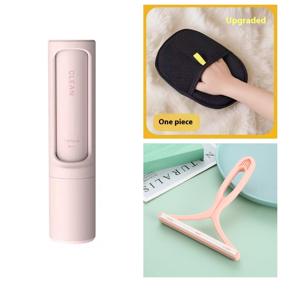 HKM-274387 Portable Reusable Pet Hair Remover Brush with Self-Cleaning Feature for Easy Fur and Dust Removal