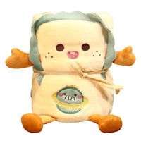 HKM-274451 Cozy Cartoon Anime Flannel Nap Blanket - Dinosaur, Rabbit, Cactus, Carrot Designs, All Seasons, Polyester Fiber