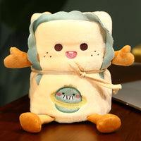HKM-274451 Cozy Cartoon Anime Flannel Nap Blanket - Dinosaur, Rabbit, Cactus, Carrot Designs, All Seasons, Polyester Fiber