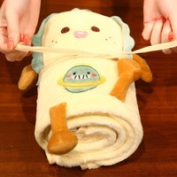 HKM-274451 Cozy Cartoon Anime Flannel Nap Blanket - Dinosaur, Rabbit, Cactus, Carrot Designs, All Seasons, Polyester Fiber