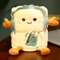 HKM-274451 Cozy Cartoon Anime Flannel Nap Blanket - Dinosaur, Rabbit, Cactus, Carrot Designs, All Seasons, Polyester Fiber