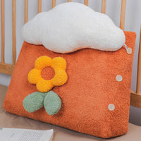 HKM-274451 Dormitory Cloud-Shaped Plush Bedside Pillow in Pink, Red, and Yellow - Stylish Sleep Accessory (50*50*25cm & 60*50*25cm)