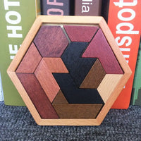HKM-274451 Educational Wooden Tangram Puzzle Set - 11 Geometric Shapes for Brain Development and Hand Coordination