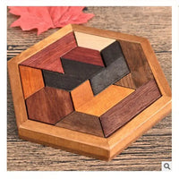 HKM-274451 Educational Wooden Tangram Puzzle Set - 11 Geometric Shapes for Brain Development and Hand Coordination