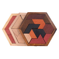 HKM-274451 Educational Wooden Tangram Puzzle Set - 11 Geometric Shapes for Brain Development and Hand Coordination