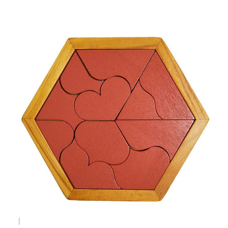HKM-274451 Educational Wooden Tangram Puzzle Set - 11 Geometric Shapes for Brain Development and Hand Coordination