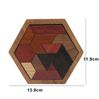 HKM-274451 Educational Wooden Tangram Puzzle Set - 11 Geometric Shapes for Brain Development and Hand Coordination