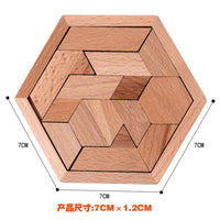 HKM-274451 Educational Wooden Tangram Puzzle Set - 11 Geometric Shapes for Brain Development and Hand Coordination