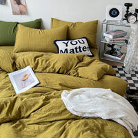 HKM-274771 Super Soft Pleated Bed Sheet and Quilt Cover Set in Multiple Sizes