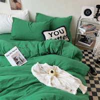 HKM-274771 Super Soft Pleated Bed Sheet and Quilt Cover Set in Multiple Sizes