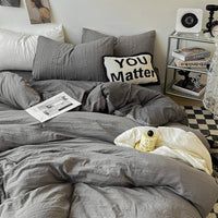 HKM-274771 Super Soft Pleated Bed Sheet and Quilt Cover Set in Multiple Sizes