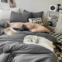HKM-274771 Super Soft Pleated Bed Sheet and Quilt Cover Set in Multiple Sizes