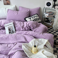 HKM-274771 Super Soft Pleated Bed Sheet and Quilt Cover Set in Multiple Sizes