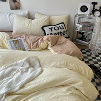 HKM-274771 Super Soft Pleated Bed Sheet and Quilt Cover Set in Multiple Sizes