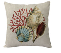 HKM-274835 Sea Turtle Printed Cushion Cover – Linen Throw Pillow Case for Home Decor, 45x45cm