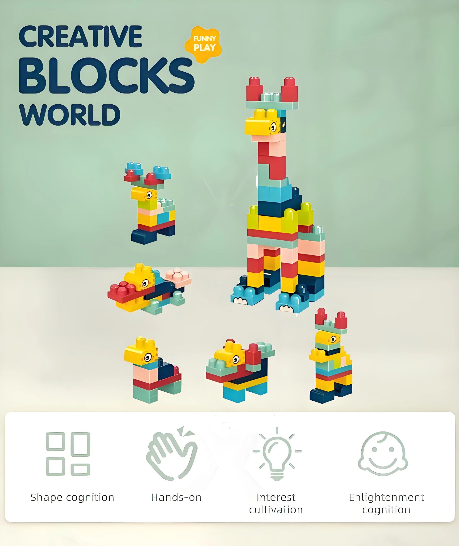 HKM-275027 Digital Train Building Block Set for Kids - 55+ Colorful Assembly Pieces for Educational Fun